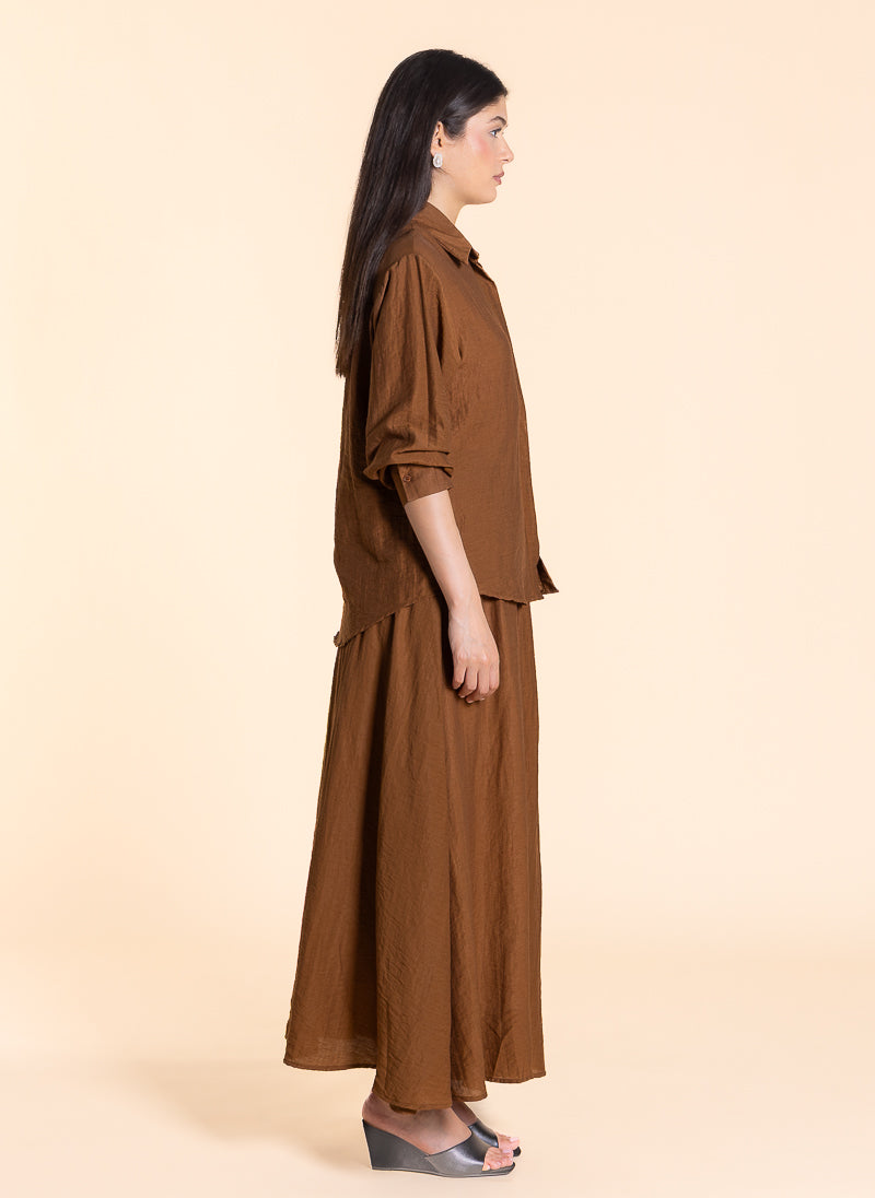 DETAIL WRAPPED SHIRT SET WITH SKIRT