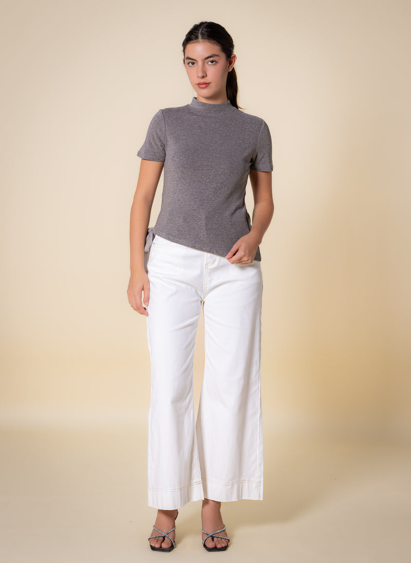 DETAILED WOOL BLEND TOP