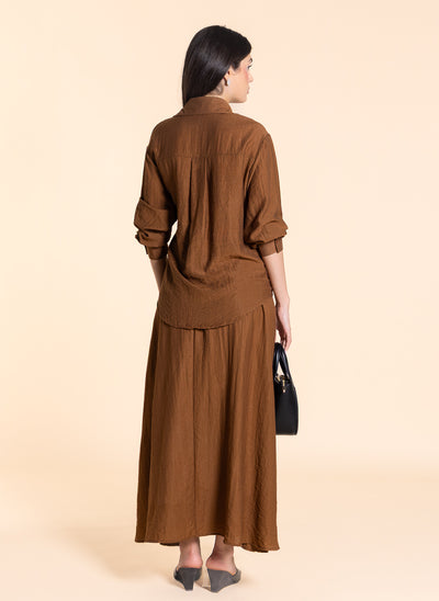 DETAIL WRAPPED SHIRT SET WITH SKIRT