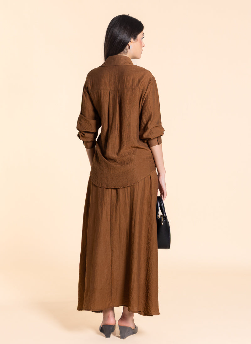 DETAIL WRAPPED SHIRT SET WITH SKIRT