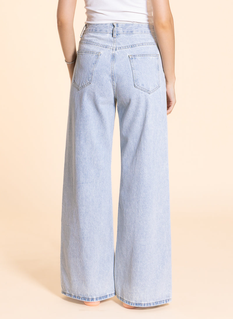 MID-WAIST WIDE LEG JEANS