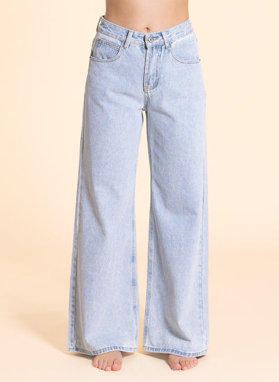 MID-WAIST WIDE LEG JEANS