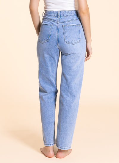 HIGH-WAIST STRAIGHT FIT JEANS