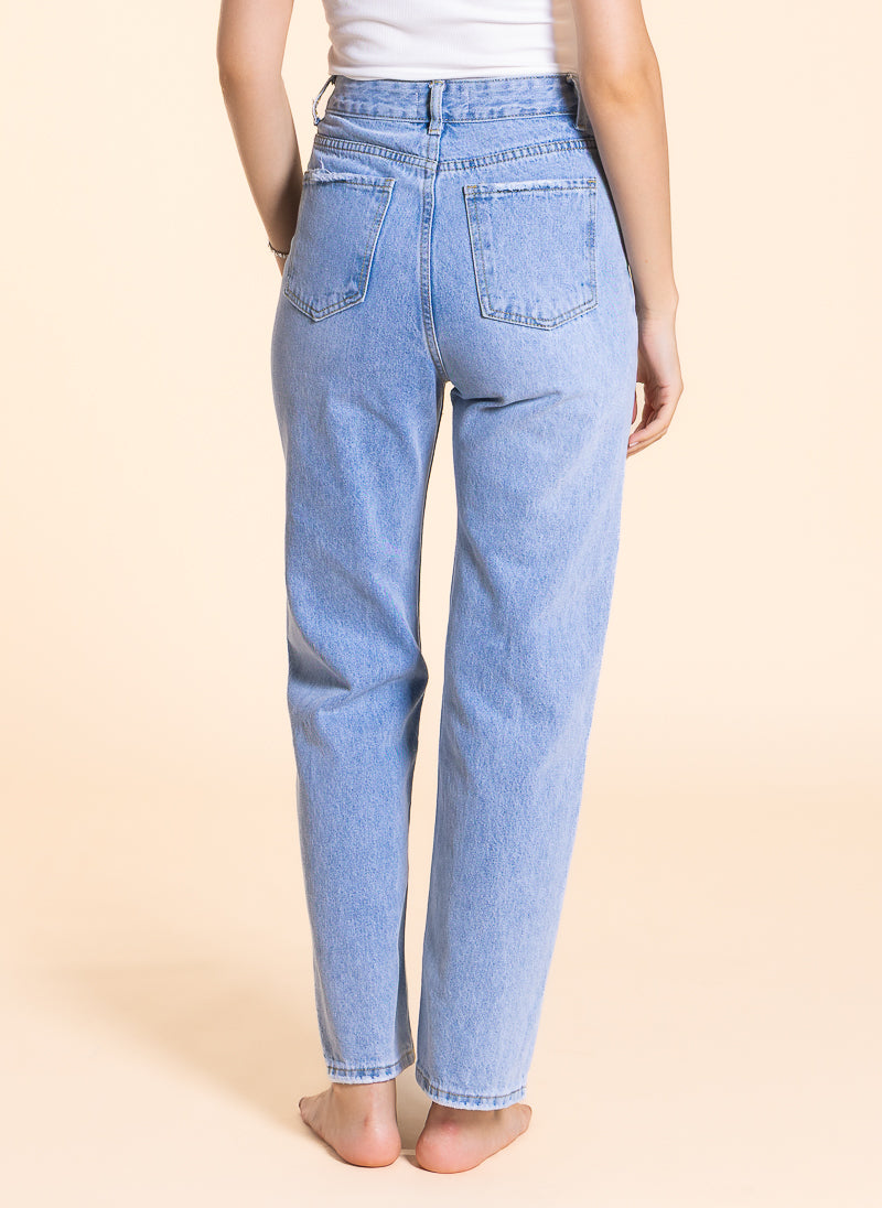 HIGH-WAIST STRAIGHT FIT JEANS