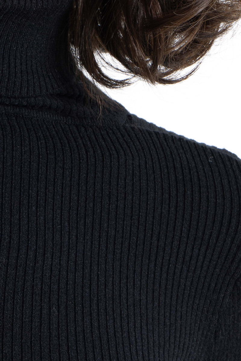 RIBBED KNIT TURTLE NECK TOP