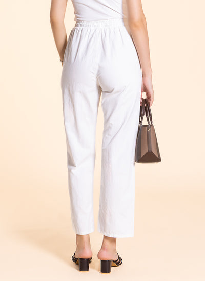 JOGGER-WAIST COTTON TROUSERS