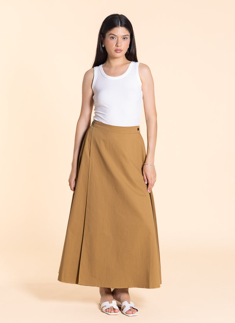 DETAILED A-LINE MAXI SKIRT