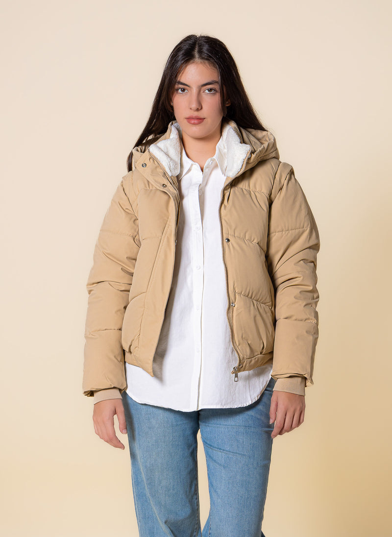FAUX FUR PUFFER JACKET