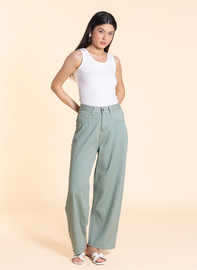SOFT HIGH-WAIST WIDE LEG JEANS