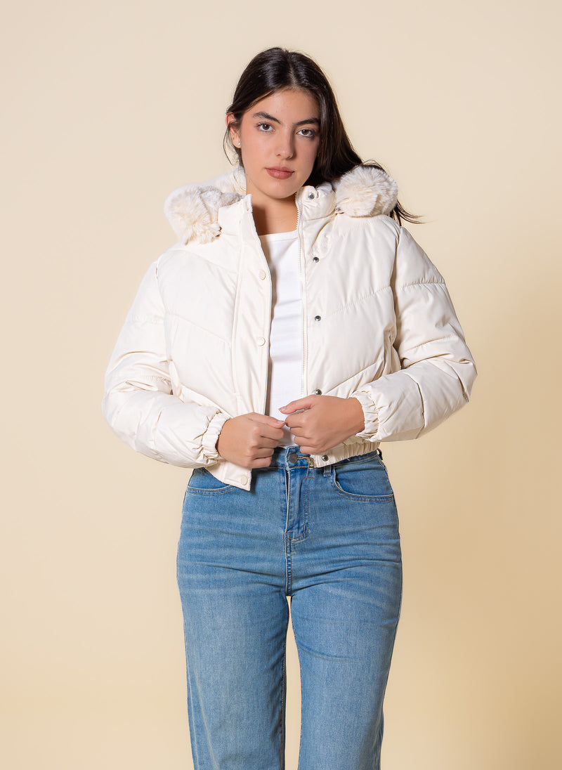 CROP DETAILED PUFFER JACKET