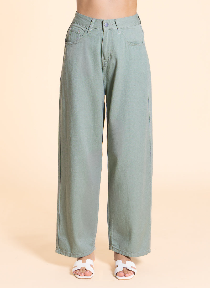 SOFT HIGH-WAIST WIDE LEG JEANS