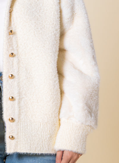 SOFT PLUSH DETAILED CARDIGAN