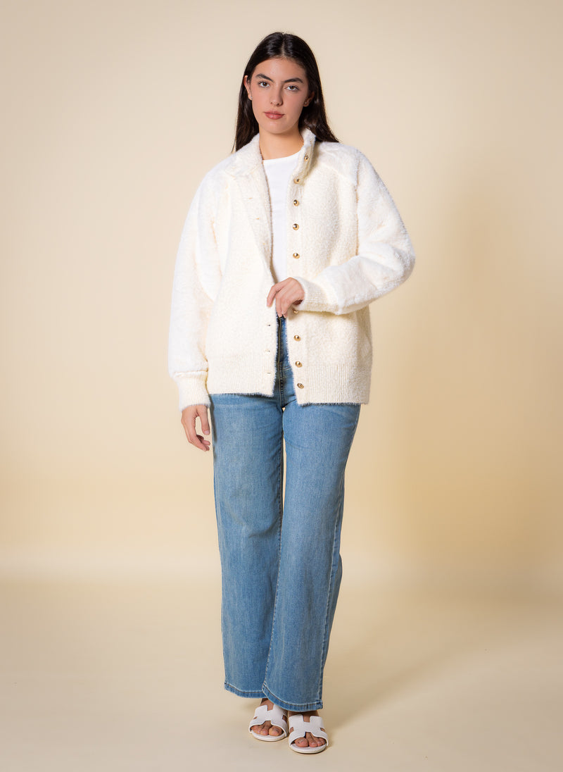 SOFT PLUSH DETAILED CARDIGAN