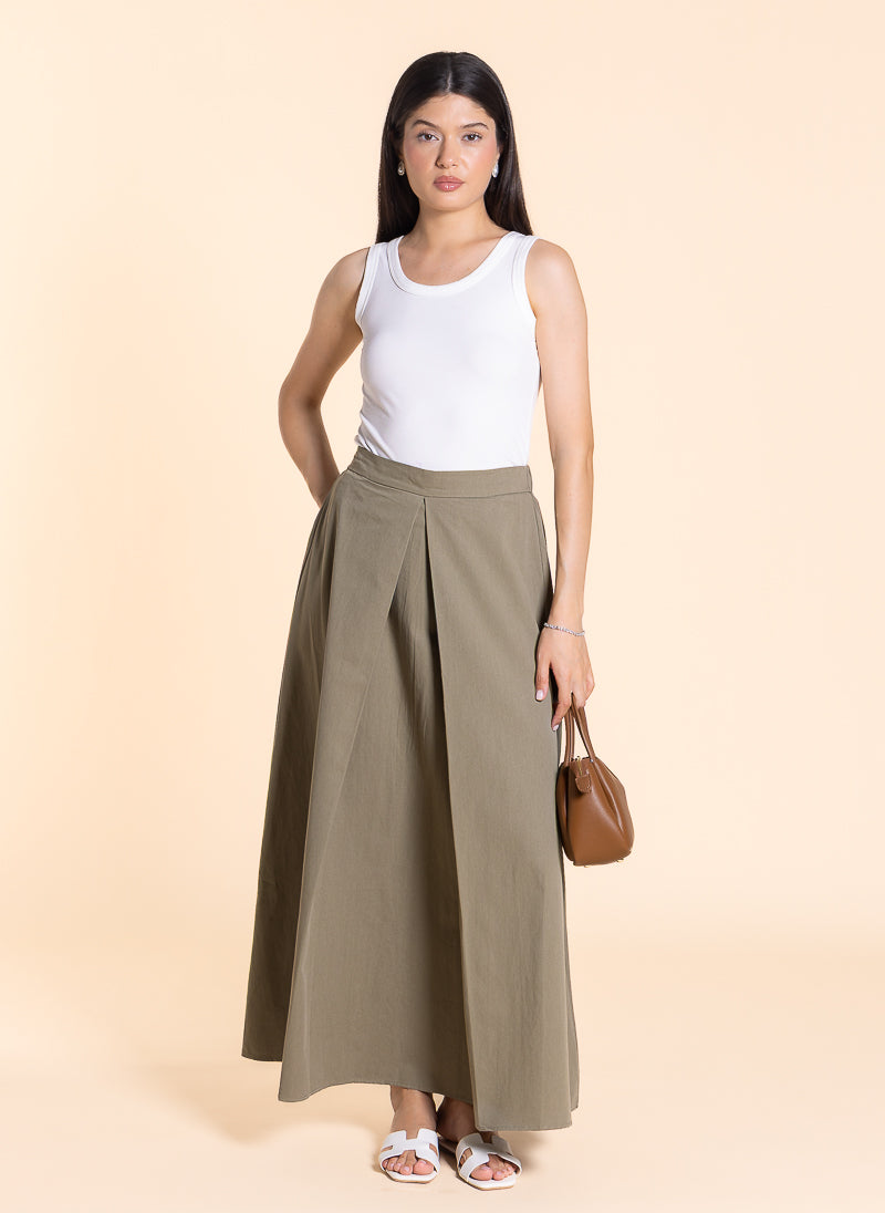 MAXI A-LINE COTTON SKIRT