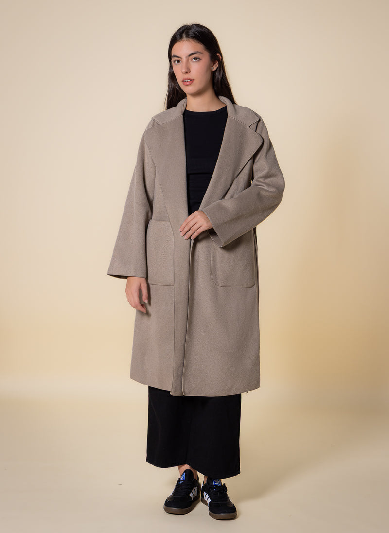 DETAILED WOOL BLEND COAT