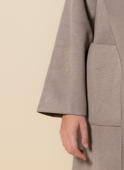 DETAILED WOOL BLEND COAT