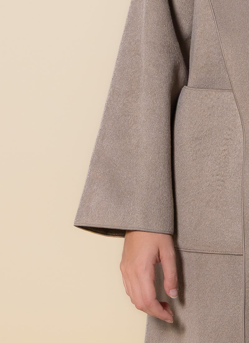 DETAILED WOOL BLEND COAT