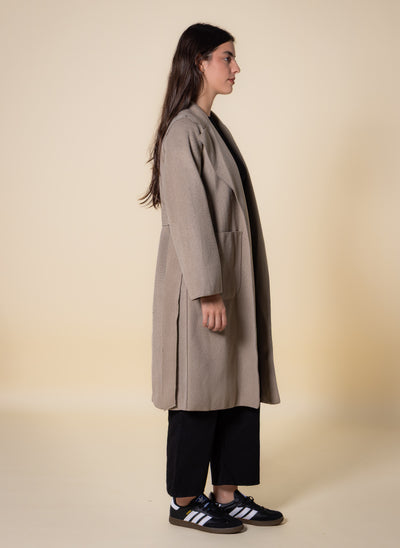 DETAILED WOOL BLEND COAT