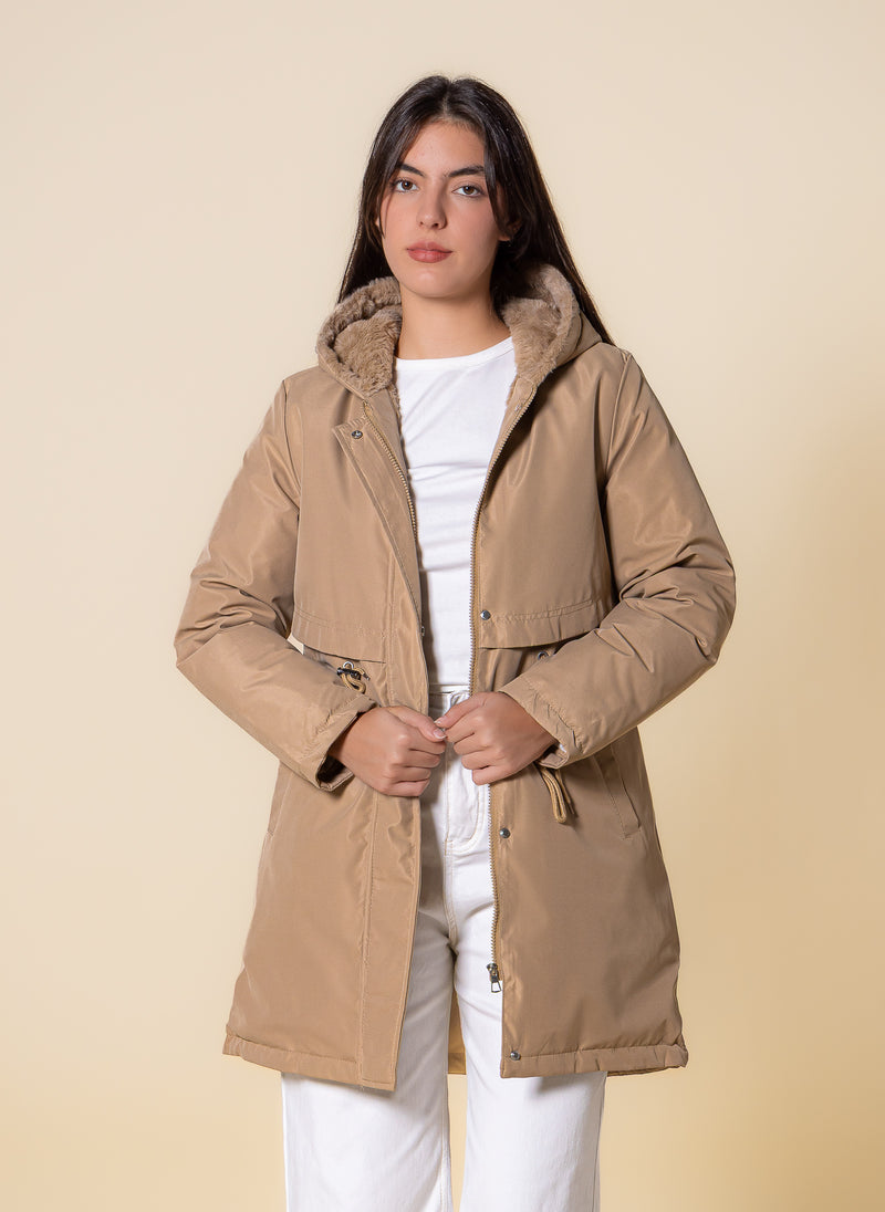 FAUX FUR PUFFER JACKET