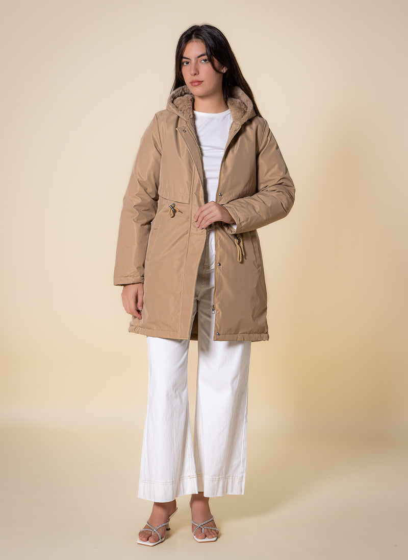 FAUX FUR PUFFER JACKET