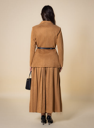 BELTED SUEDE BLAZER SET