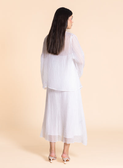 TEXTURED LIGHT MIDI DRESS WITH JACKET