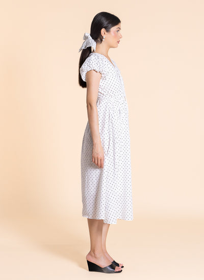 POLKA DOT MIDI DRESS