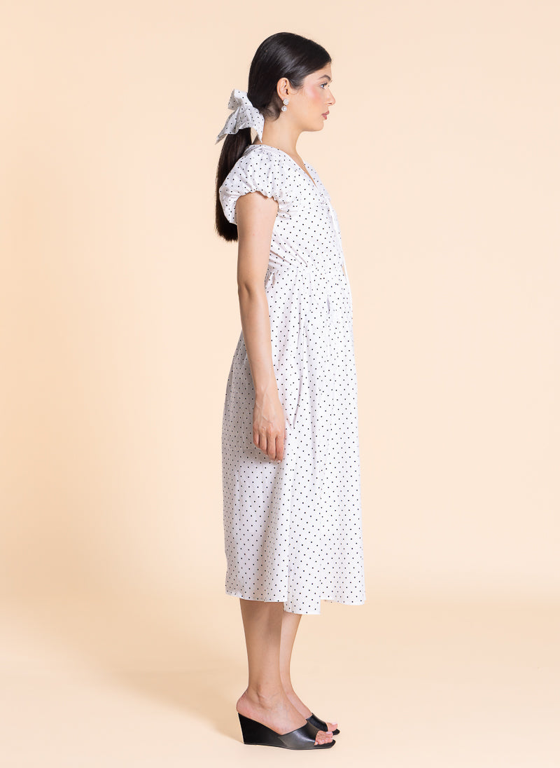 POLKA DOT MIDI DRESS