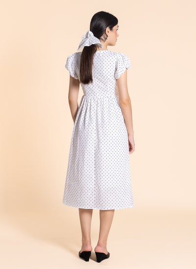 POLKA DOT MIDI DRESS