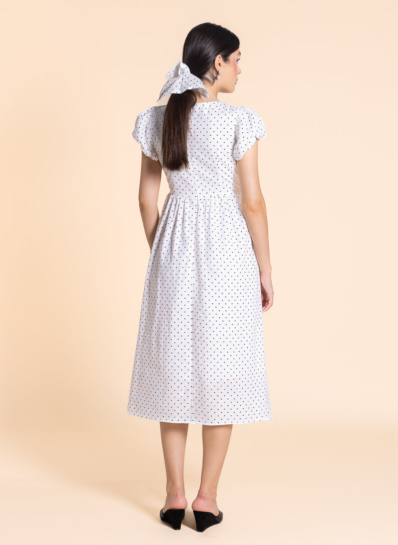 POLKA DOT MIDI DRESS