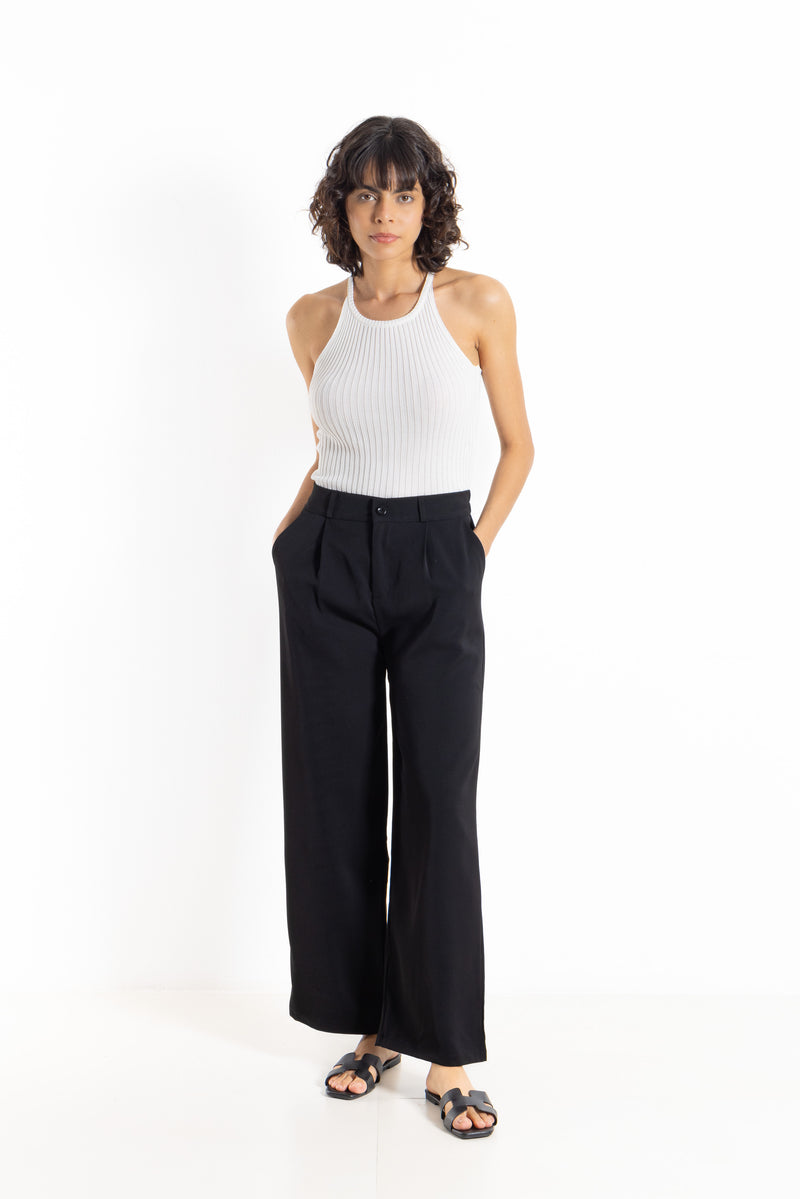 PLEATED HIGH-WAIST TROUSERS