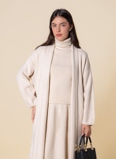 KNITTED HIGH NECK SKIRT SET