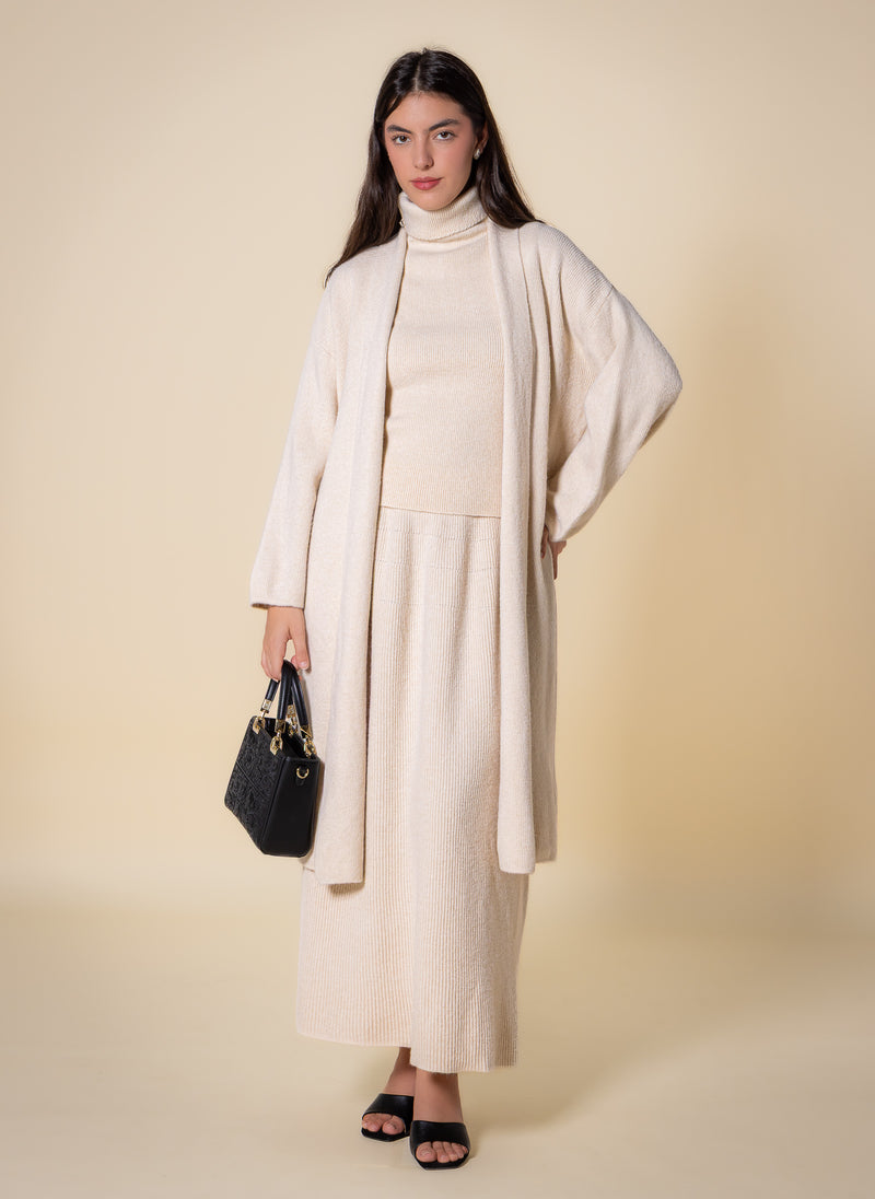 KNITTED HIGH NECK SKIRT SET