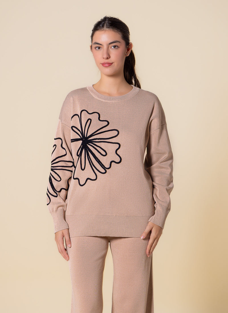 EMBROIDERED SWEATER SET