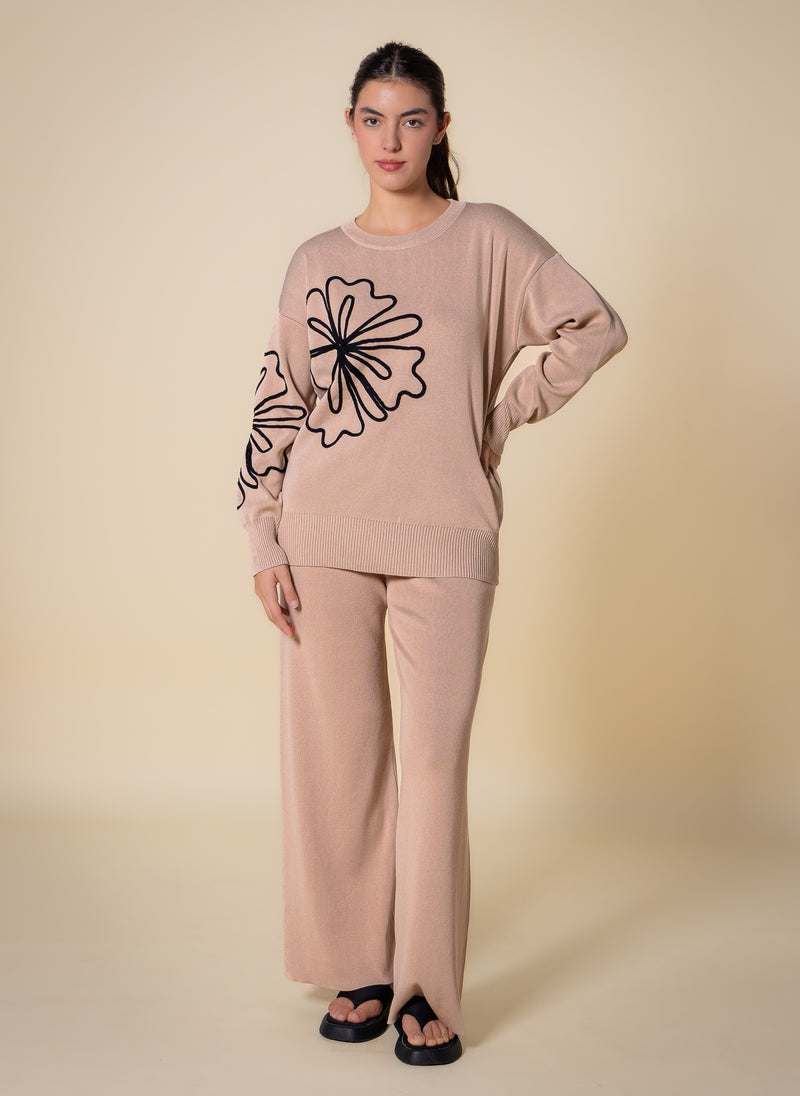 EMBROIDERED SWEATER SET