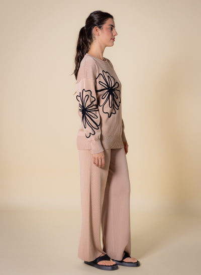 EMBROIDERED SWEATER SET