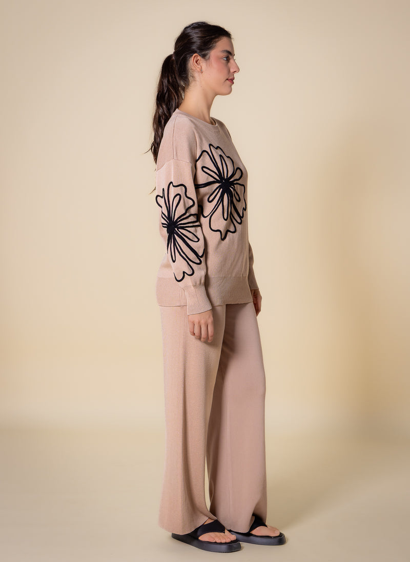 EMBROIDERED SWEATER SET