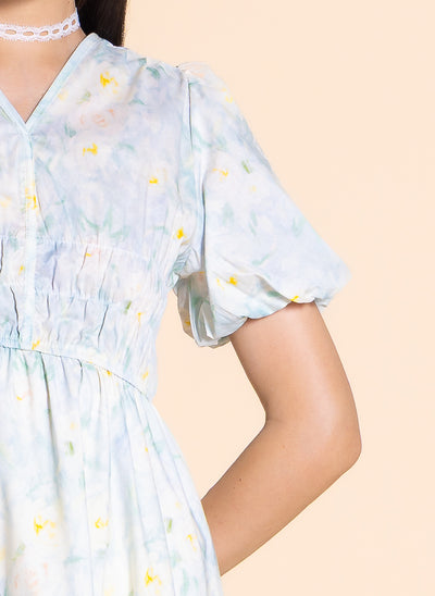 DETAILED FLORAL MIDI DRESS