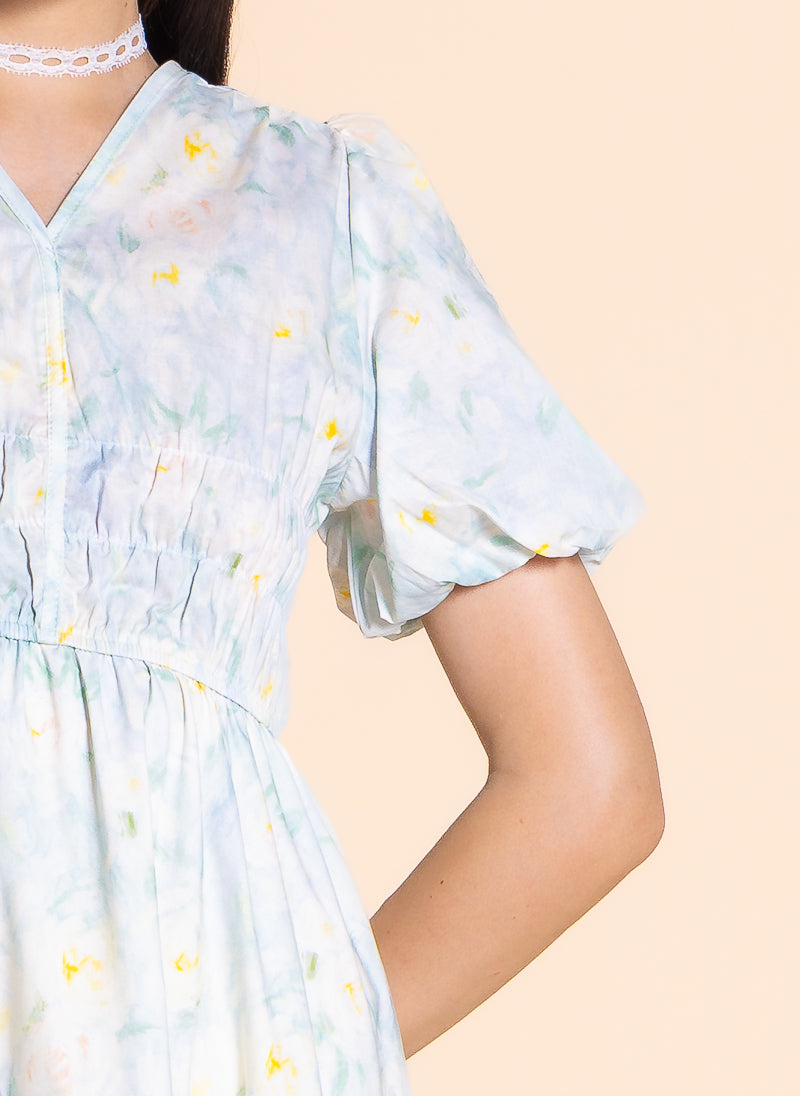 DETAILED FLORAL MIDI DRESS