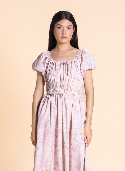 FLORAL PRINTED MIDI DRESS