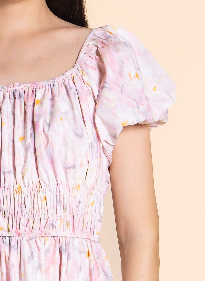 FLORAL PRINTED MIDI DRESS
