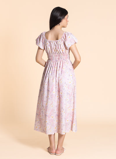 FLORAL PRINTED MIDI DRESS