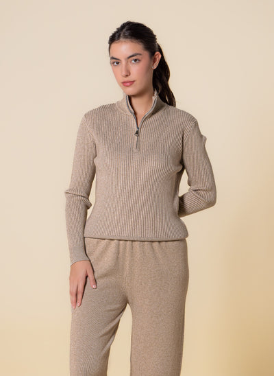 QUATER ZIP SWEATER SET