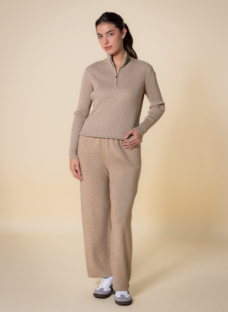 QUATER ZIP SWEATER SET