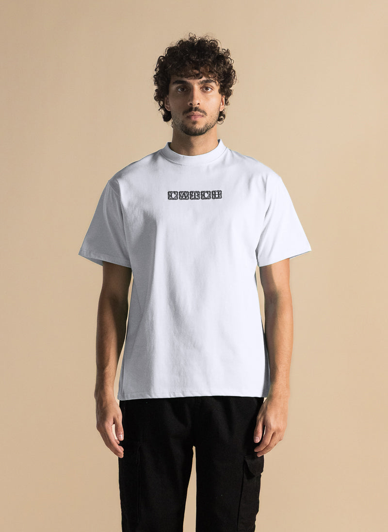 CONTRAST PRINTED COTTON T-SHIRT