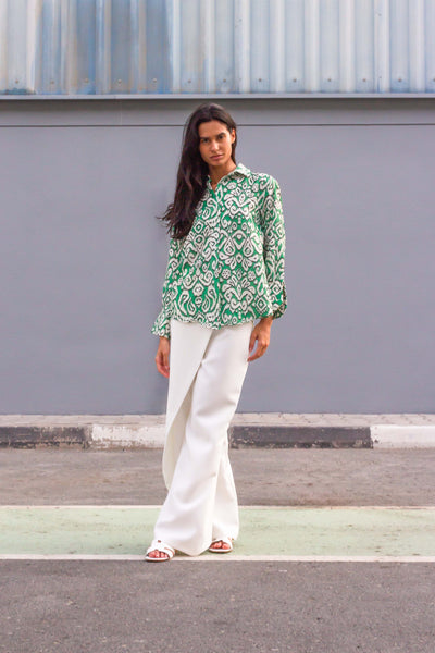 PRINTED SATIN SHIRT