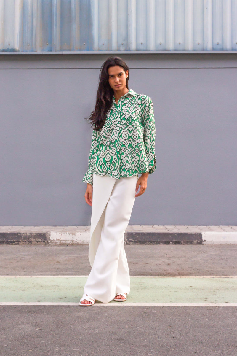 PRINTED SATIN SHIRT