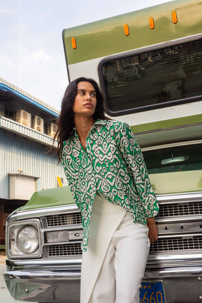 PRINTED SATIN SHIRT