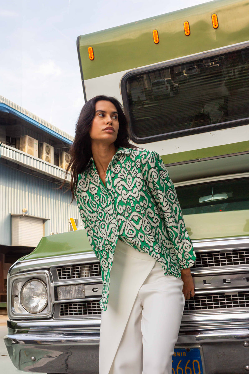 PRINTED SATIN SHIRT