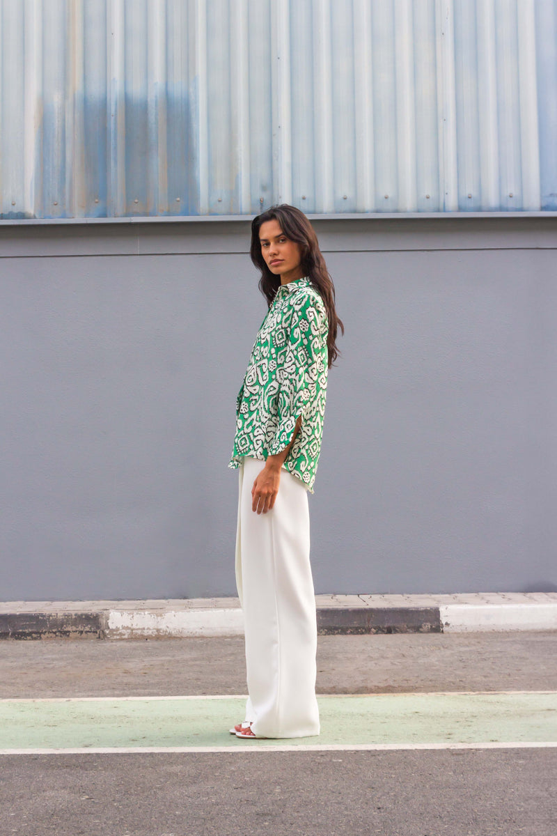PRINTED SATIN SHIRT